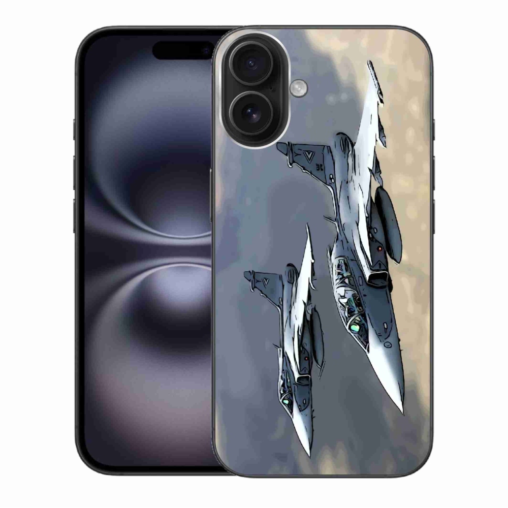 Gelový kryt mmCase na iPhone 16 Plus - stíhačky