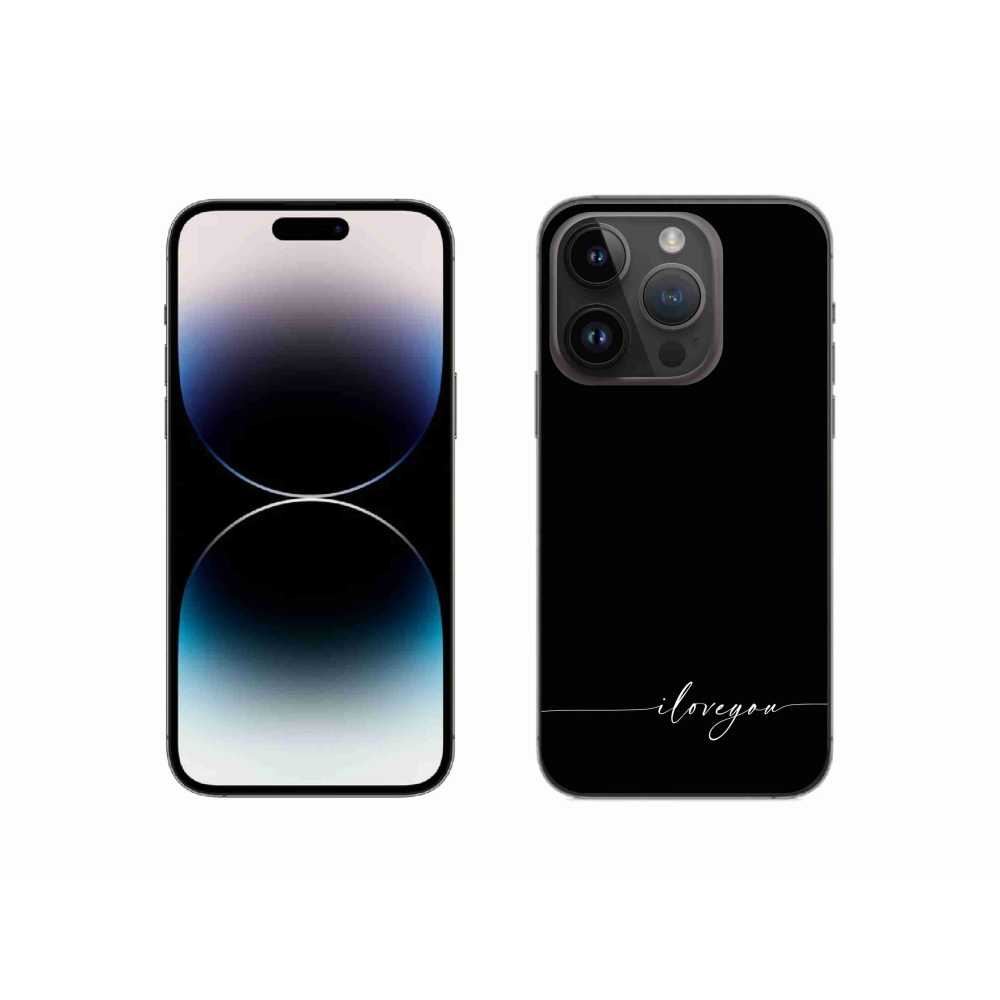 Gelový kryt mmCase na iPhone 14 Pro 6.1 - I love you černé pozadí