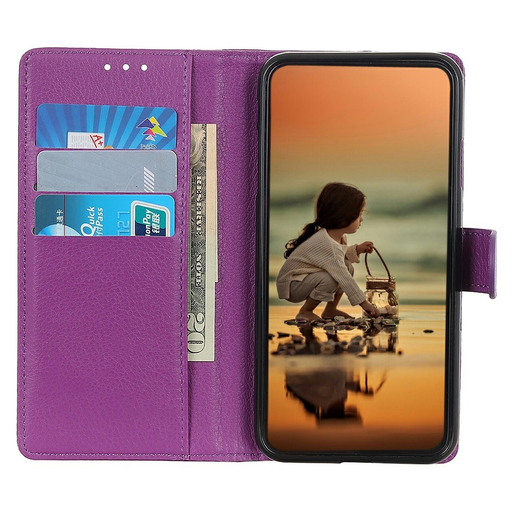 Litchie knížkové pouzdro na Samsung Galaxy A56 5G - fialové