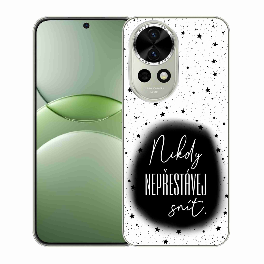 Gelový kryt mmCase na Huawei Nova 13 5G - citát 1 černobílé pozadí