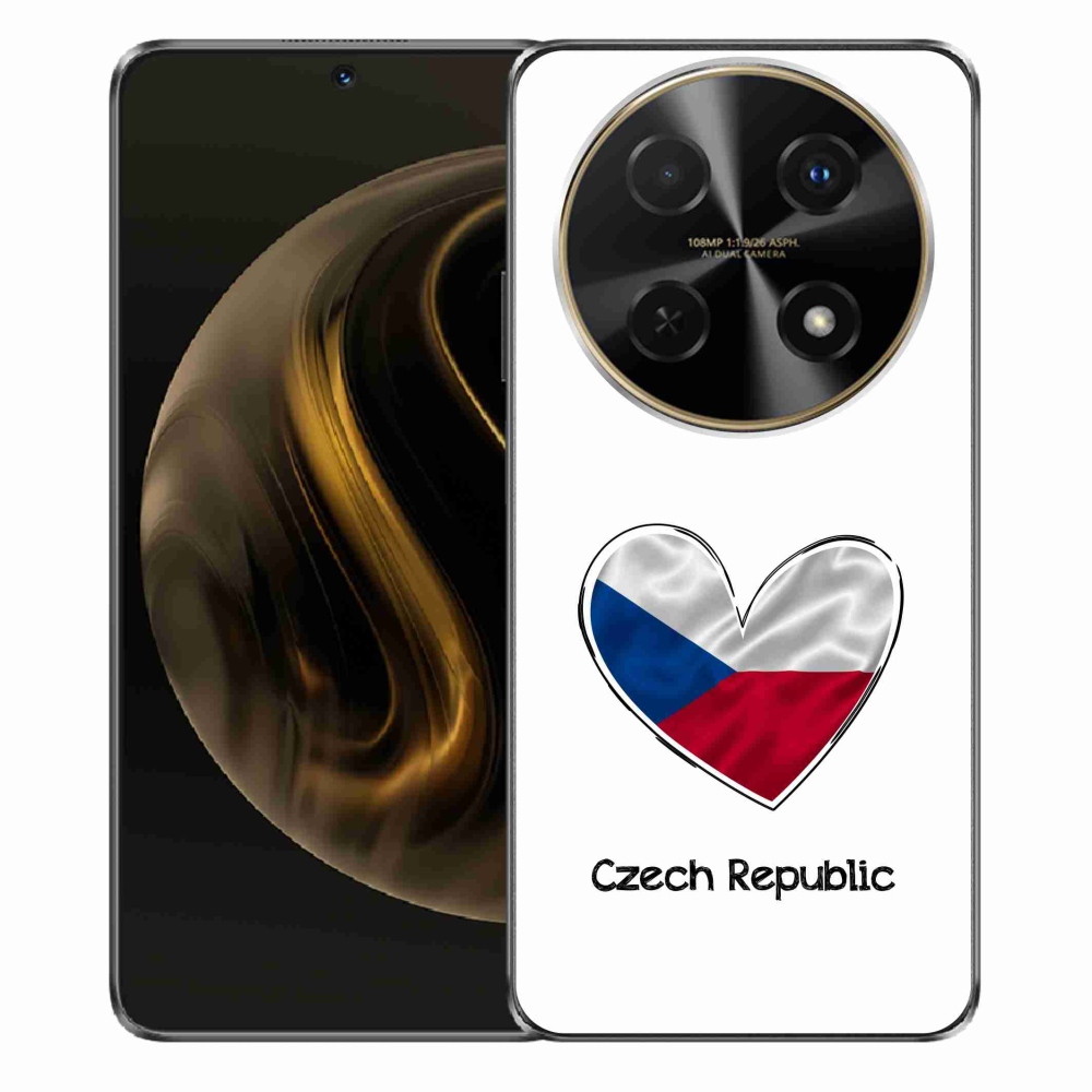 Gelový kryt mmCase na Huawei Nova 12i - vlajka srdce bílé pozadí
