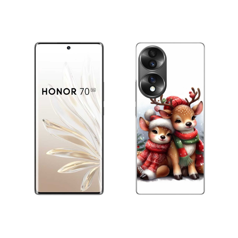 Gelový kryt mmCase na Honor 70 - vánoční sobi