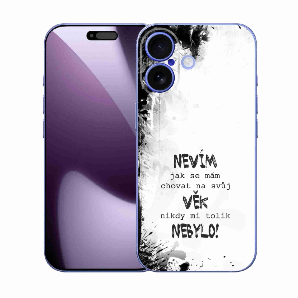 Gelový kryt mmCase na iPhone 17 - vtipný text 14 bílé pozadí