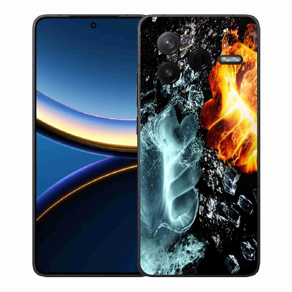 Gelový kryt mmCase na Xiaomi Poco F7 Pro - voda a oheň