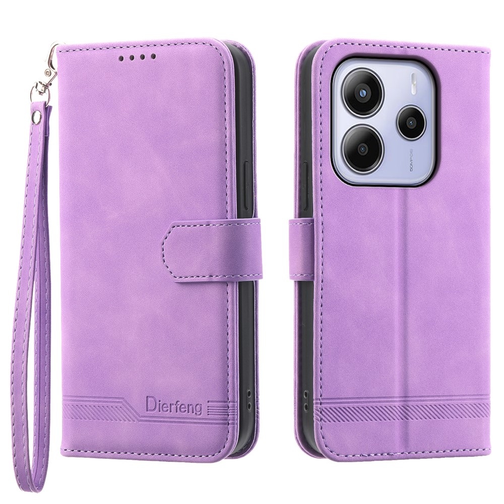 DIERFENG knížkové pouzdro na Xiaomi Redmi Note 14 - fialové