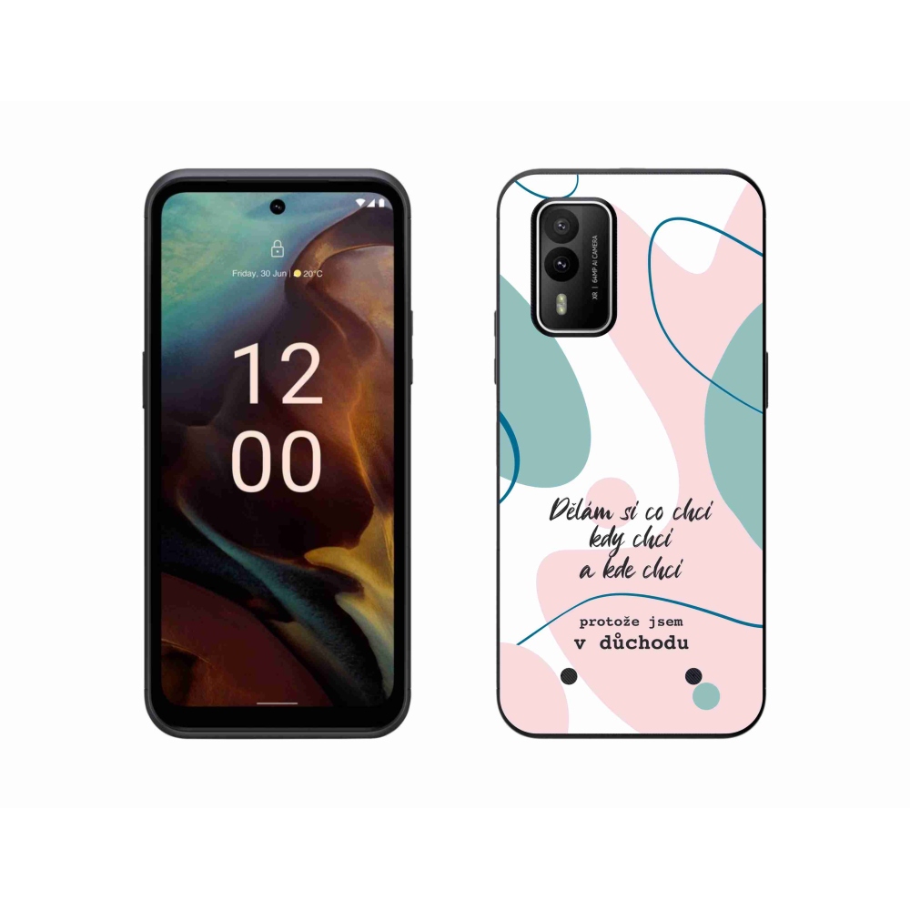 Gelový kryt mmCase na Nokia XR21 - vtipný text 10 bílé pozadí