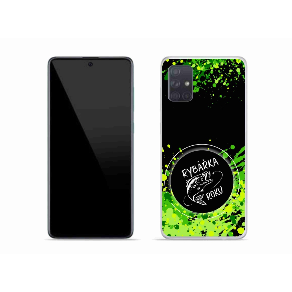 Gelový kryt mmCase na Samsung Galaxy A51 - rybářka roku černé pozadí