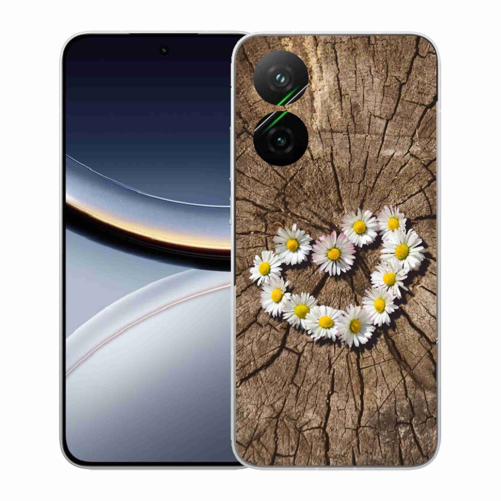 Gelový kryt mmCase na Xiaomi Poco F7 5G - srdce z kopretin