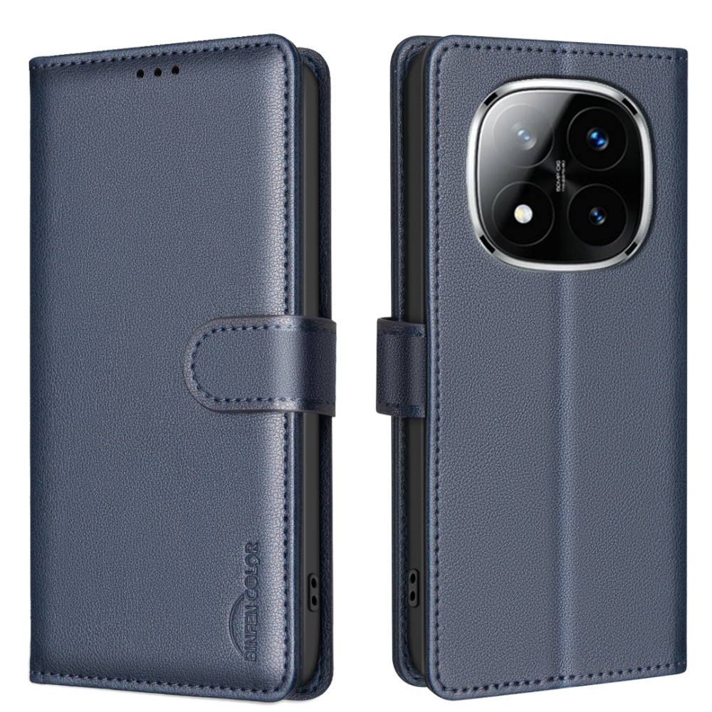 BINFEN knížkové pouzdro na Xiaomi Redmi Note 14 Pro 5G/Poco X7 5G/Note 14 Pro+ 5G - modré