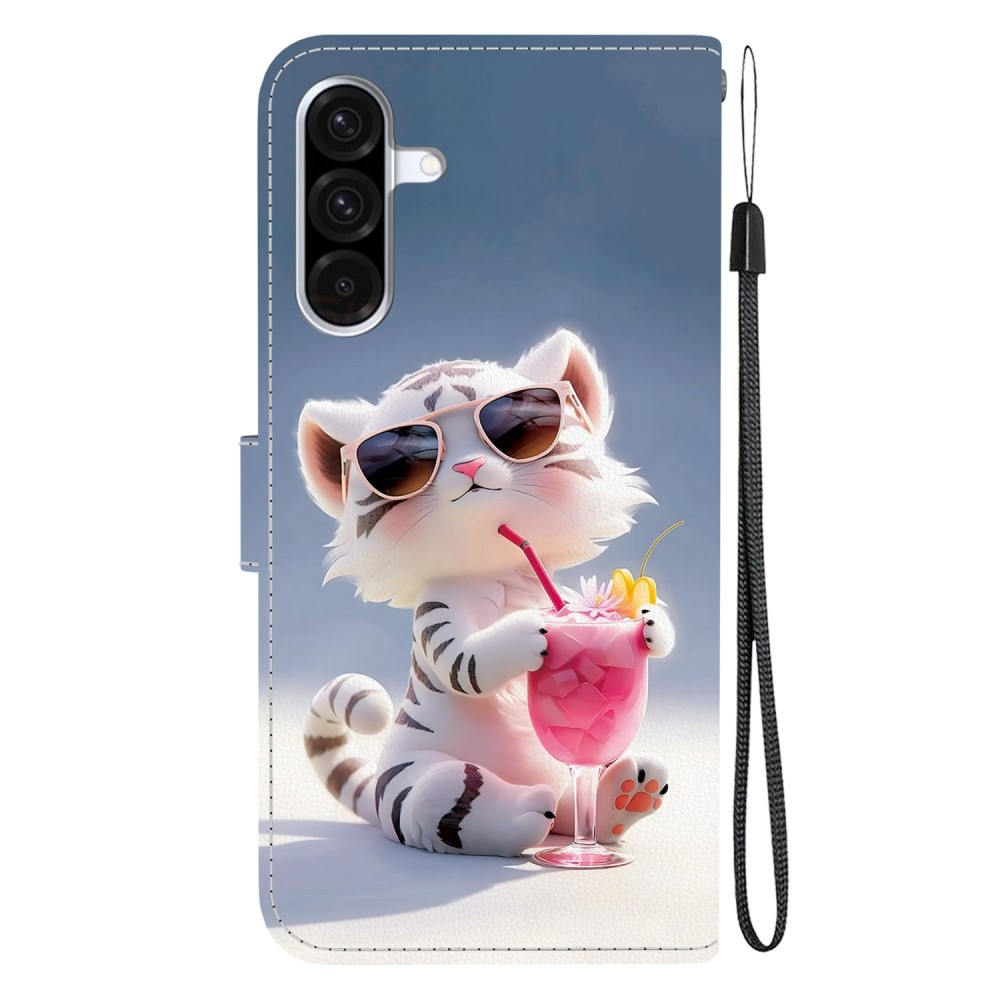 Versatile knížkové pouzdro na Samsung Galaxy A36 5G/A56 5G - bílý tygřík