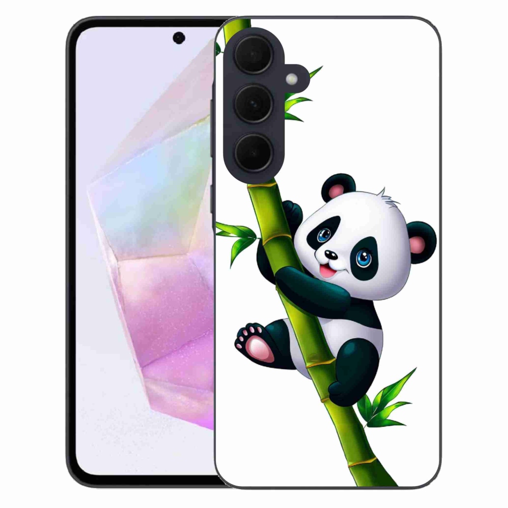 Gelový kryt mmCase na Samsung Galaxy A35 5G - panda na bambusu