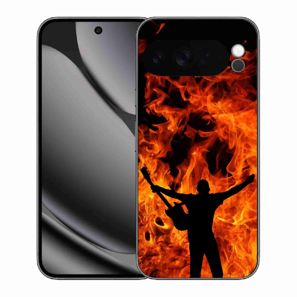 Gelový kryt mmCase na Google Pixel 10 Pro XL - muzikant a oheň