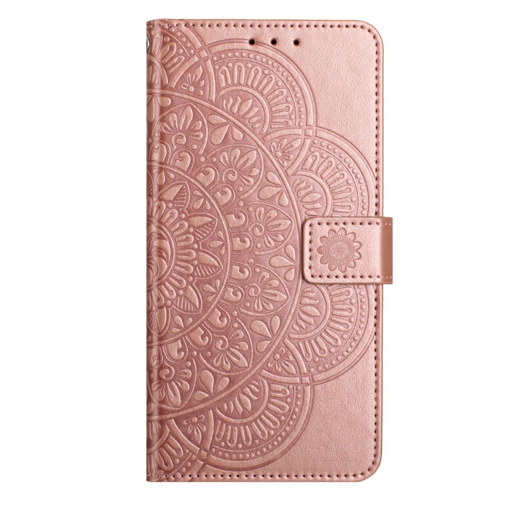 Mandala knížkové pouzdro na Xiaomi Redmi 13C 5G - růžovozlaté