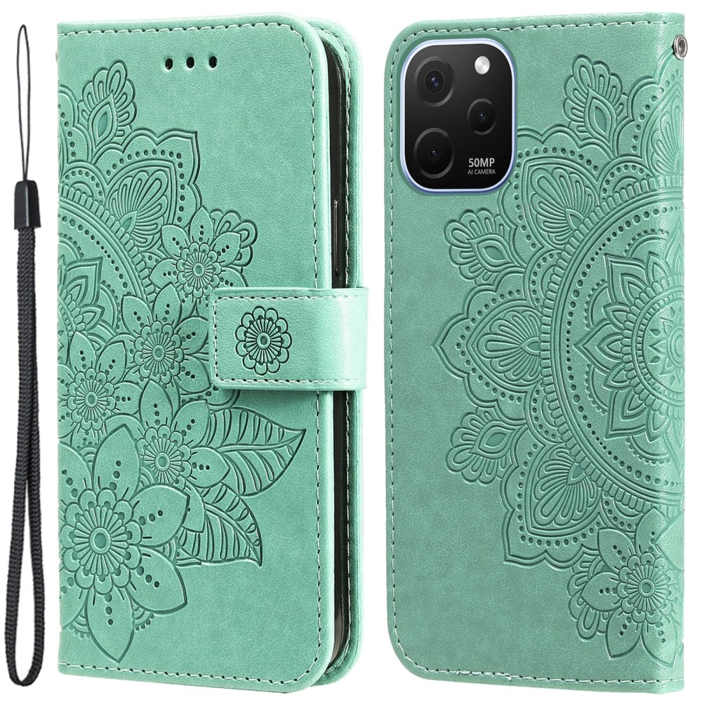 Mandala knížkové pouzdro na Huawei Nova Y61 - zelené