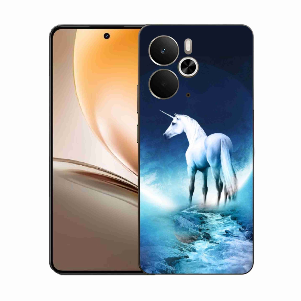Gelový kryt mmCase na Realme 14 5G - bílý jednorožec