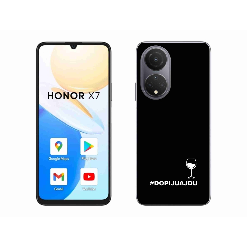Gelový kryt mmCase na Honor X7 - vinný motiv černé pozadí
