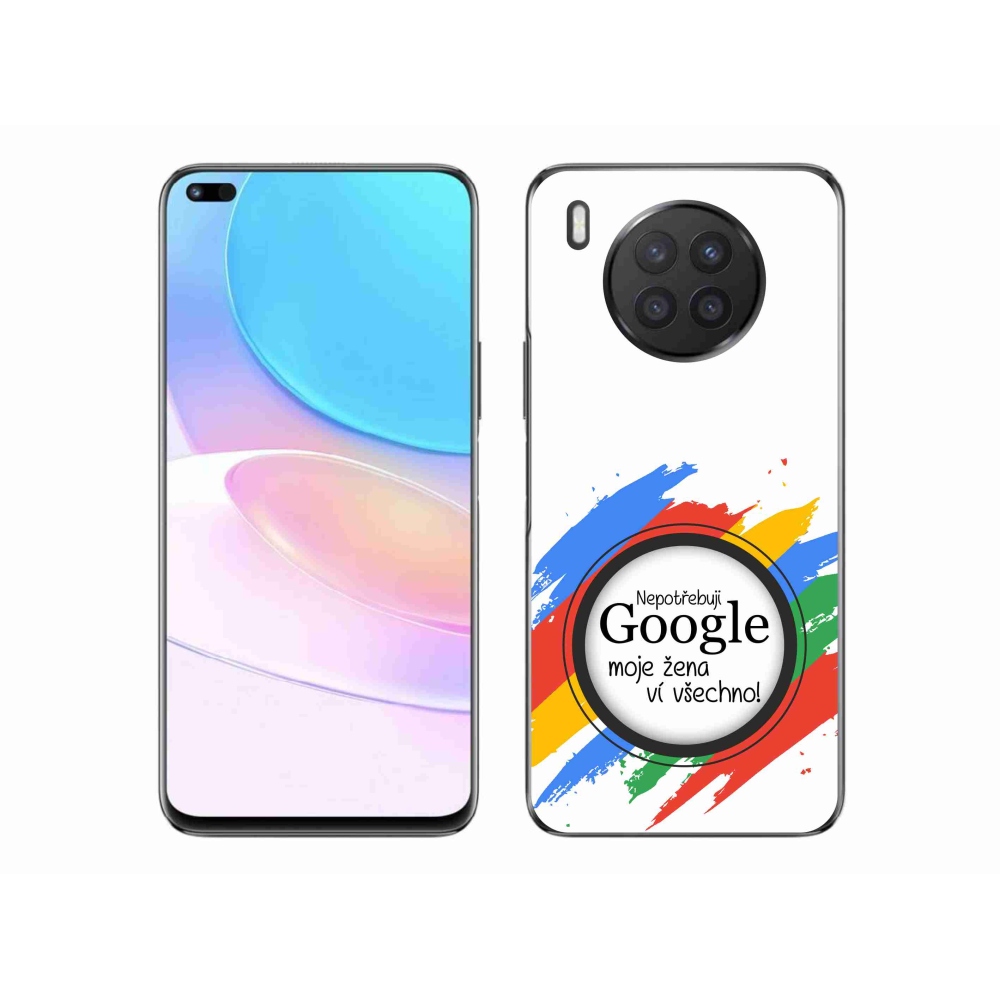 Gelový kryt mmCase na Honor 50 Lite - žena ví všechno bílé pozadí
