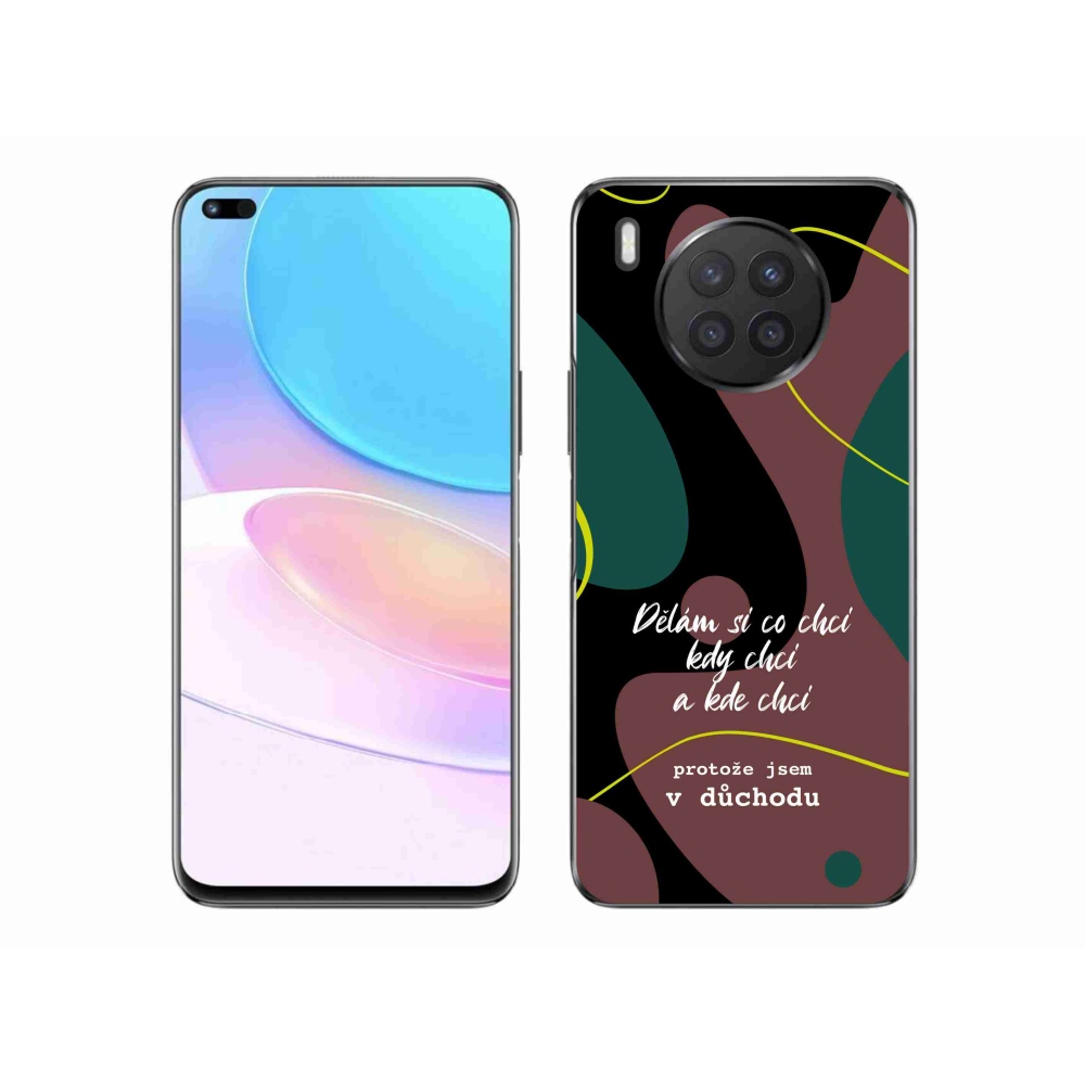 Gelový kryt mmCase na Huawei Nova 8i - vtipný text 10 černé pozadí
