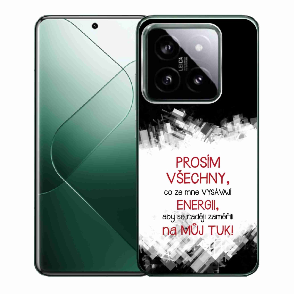 Gelový kryt mmCase na Xiaomi 14 - vtipný text 1 červený