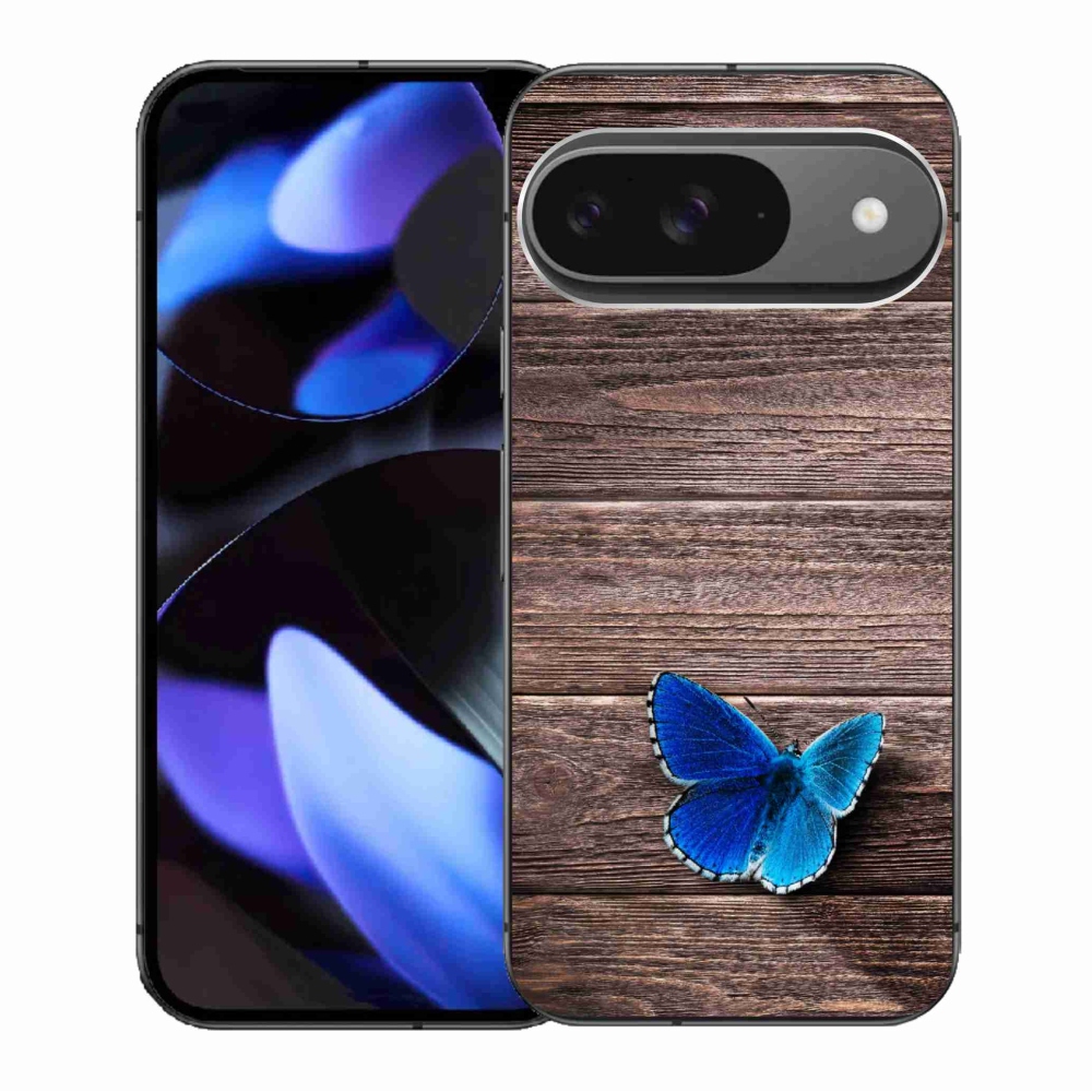 Gelový kryt mmCase na Google Pixel 9/9 Pro - modrý motýl 1