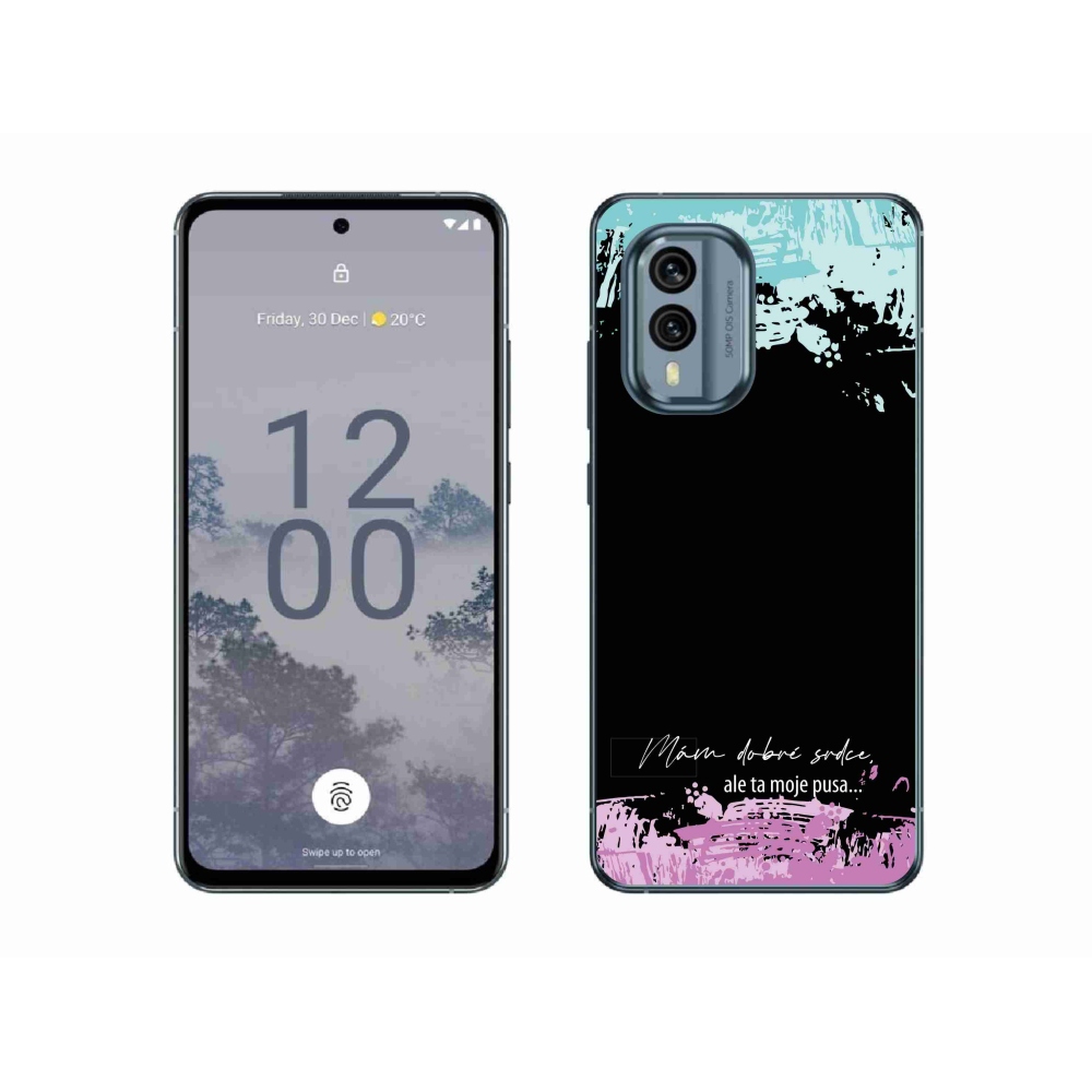 Gelový kryt mmCase na Nokia X30 5G - vtipný text 3 černé pozadí