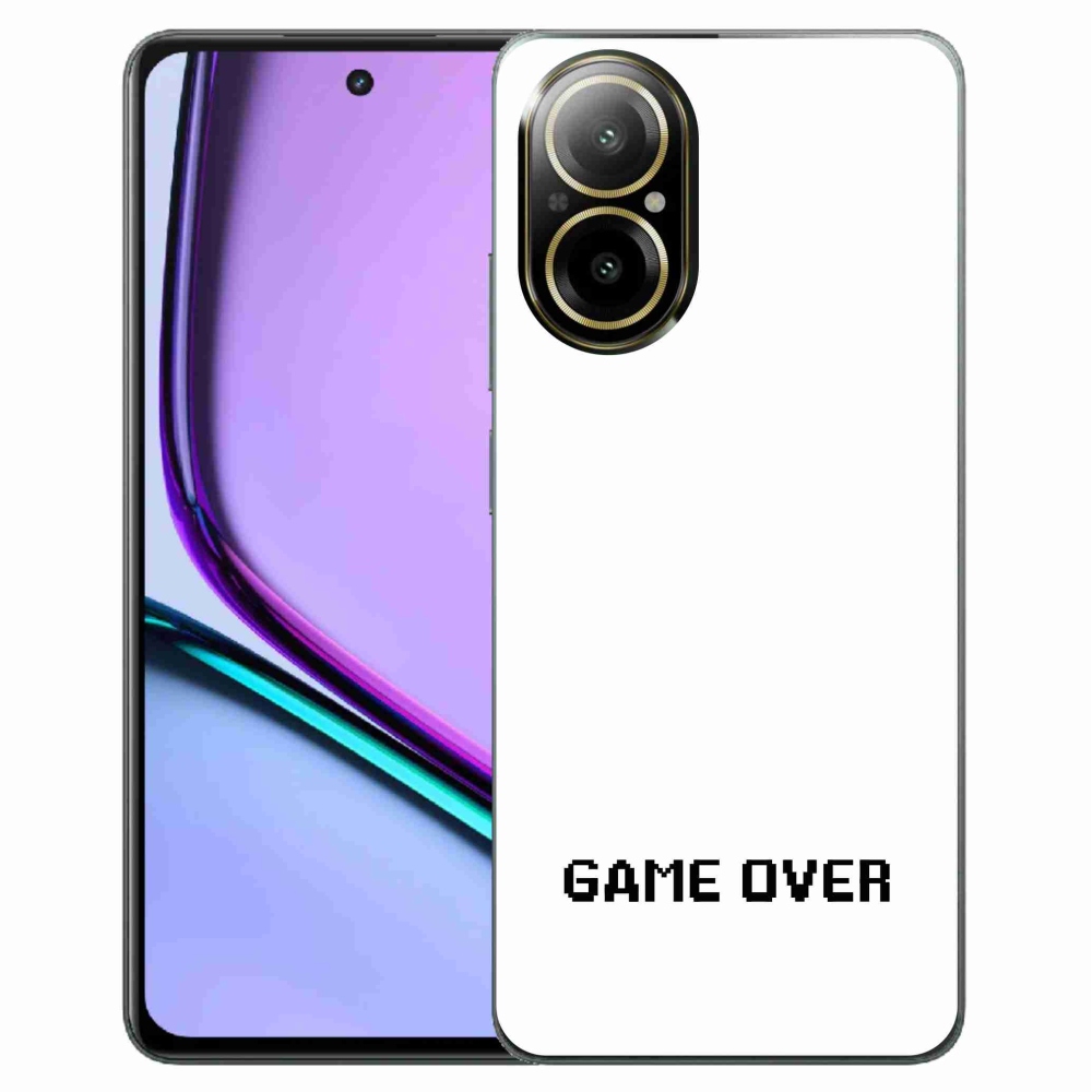 Gelový kryt mmCase na Realme C67 - game over bílé pozadí