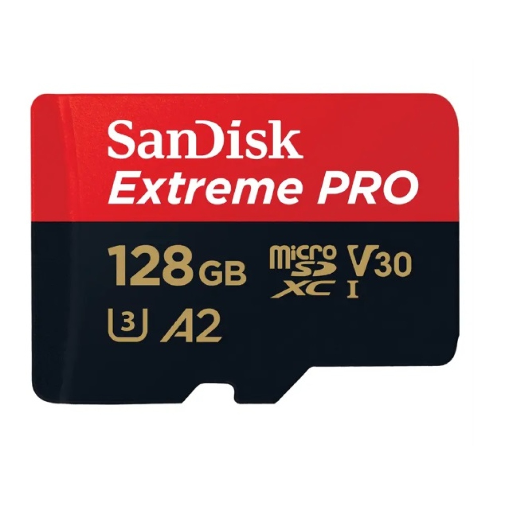 Paměťová karta SanDisk Extreme PRO microSDXC 128GB + SD Adapter 200MB/s & 90MB/s A2 C10 V30 UHS-I U3