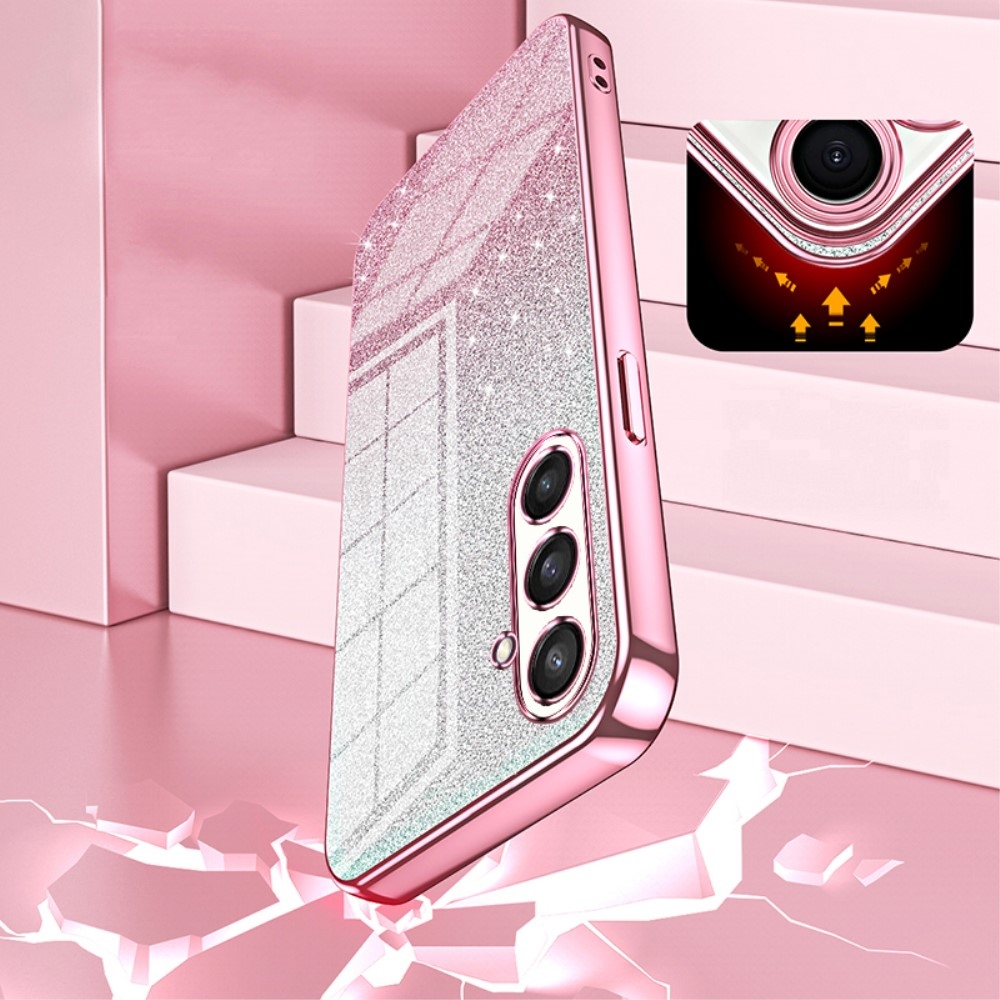 Cut gelový třpytivý obal na Samsung Galaxy S23 FE - růžový