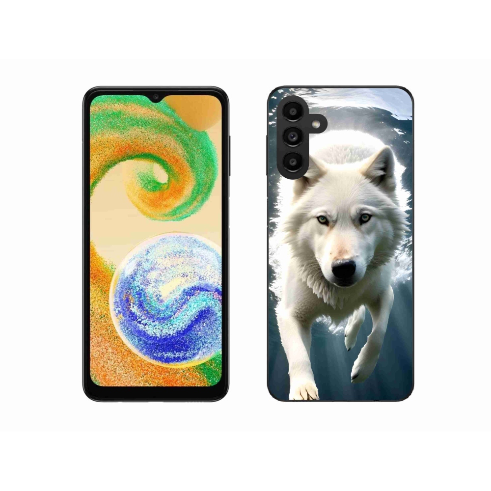Gelový kryt mmCase na Samsung Galaxy A04s (164.7x76.7x9.1mm) - bílý vlk