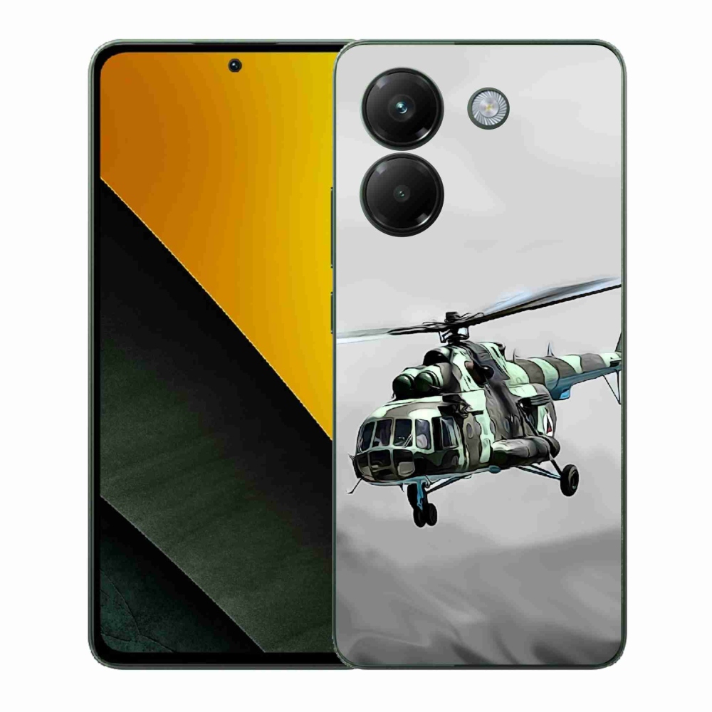 Gelový kryt mmCase na Xiaomi Poco M7 Pro 5G - vojenský vrtulník