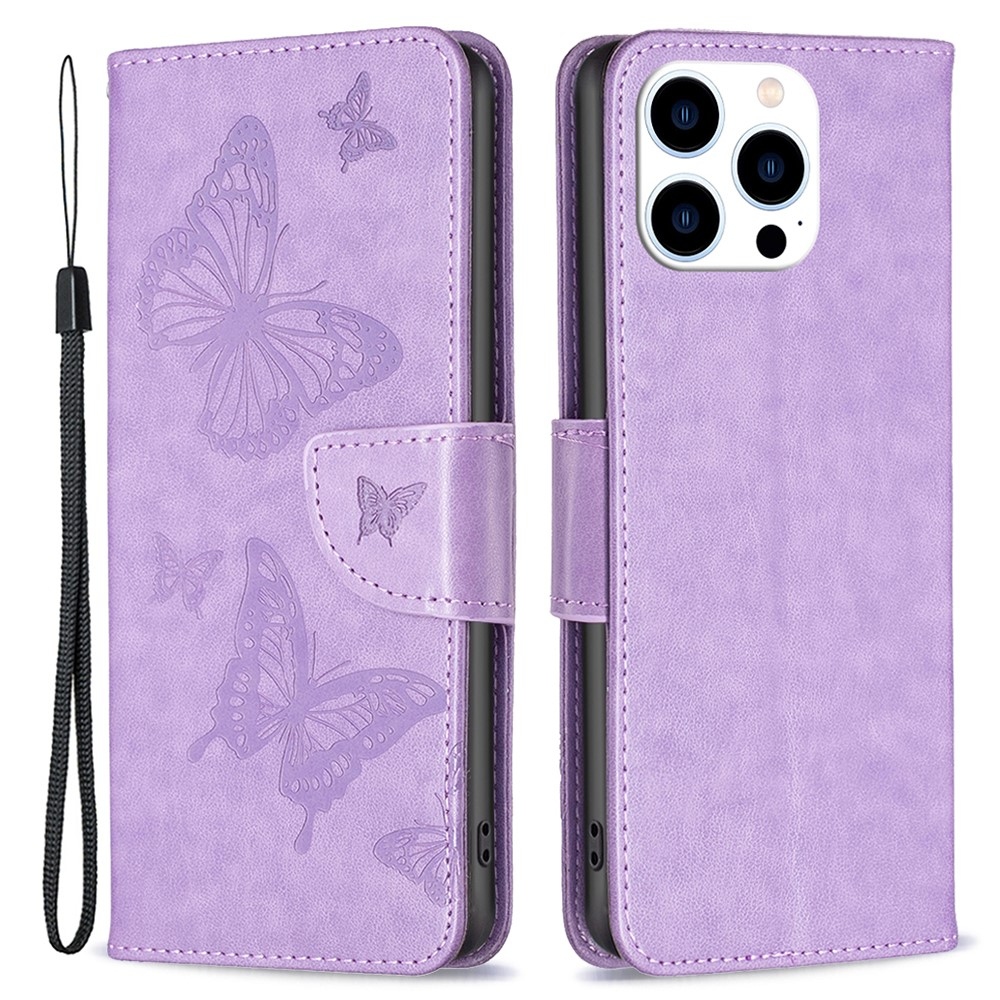Butterfly knížkové pouzdro na iPhone 16 Pro - světlefialové