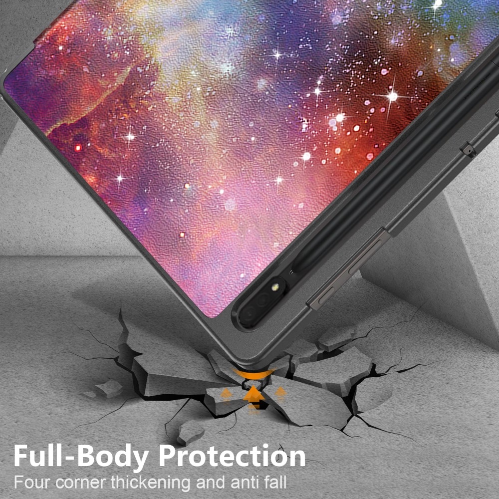 Print chytré zavírací pouzdro na Samsung Galaxy Tab S9 Ultra/Tab S10 Ultra - vesmír