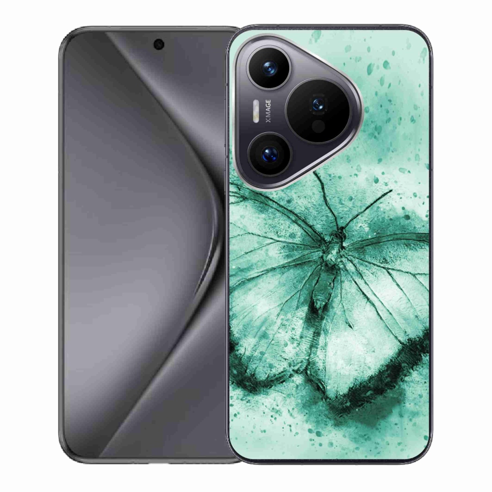 Gelový obal mmCase na Huawei Pura 70 - zelený motýl