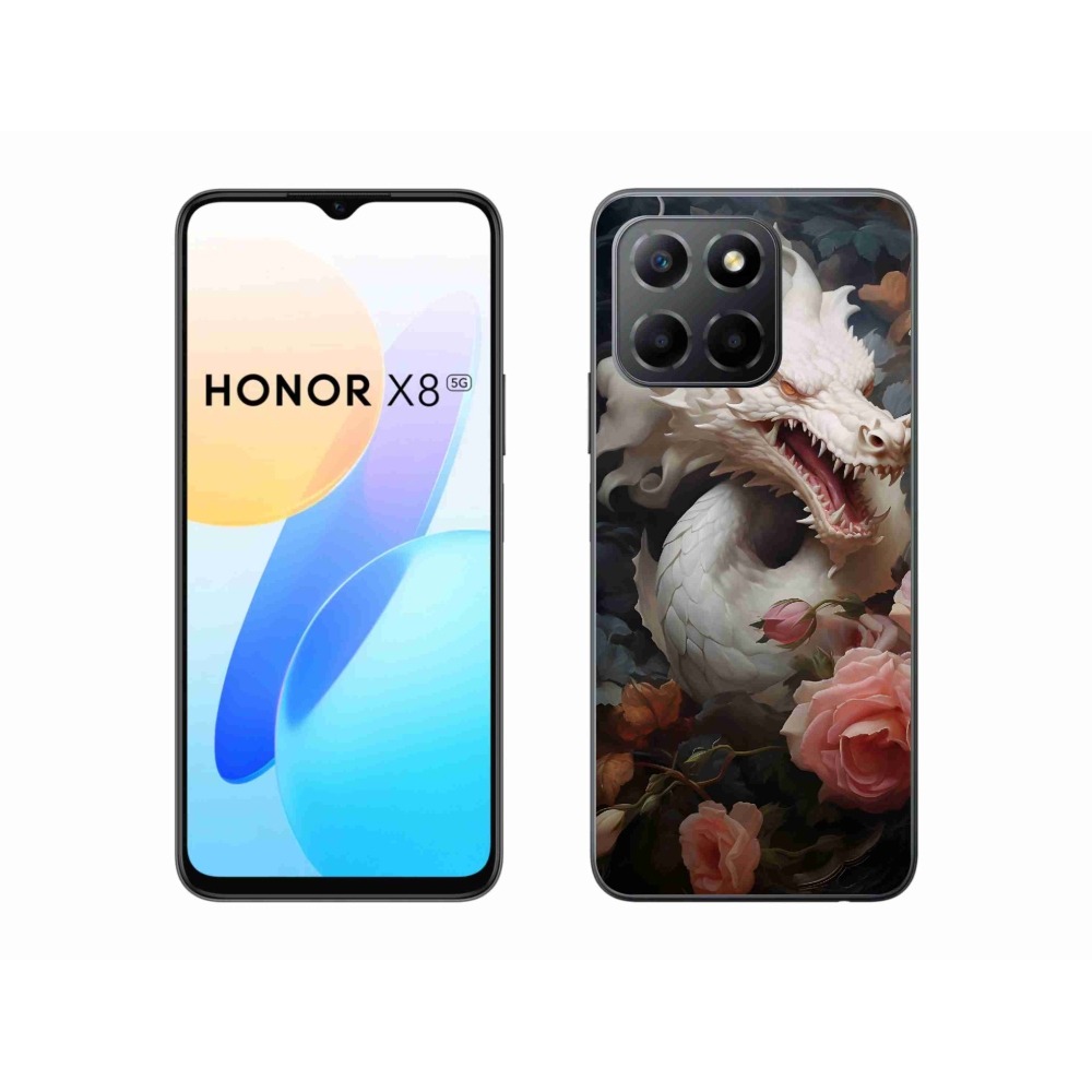 Gelový kryt mmCase na Honor X8 5G - bílý drak
