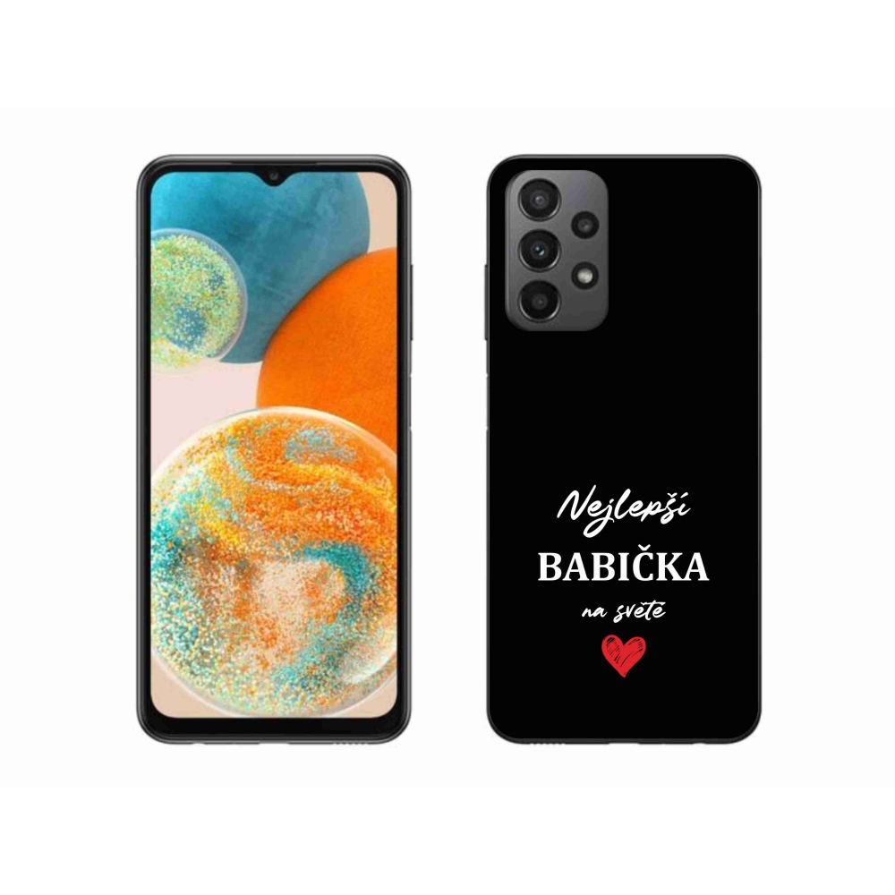 Gelový kryt mmCase na Samsung Galaxy A23 4G/5G - nejlepší babička 1 černé pozadí