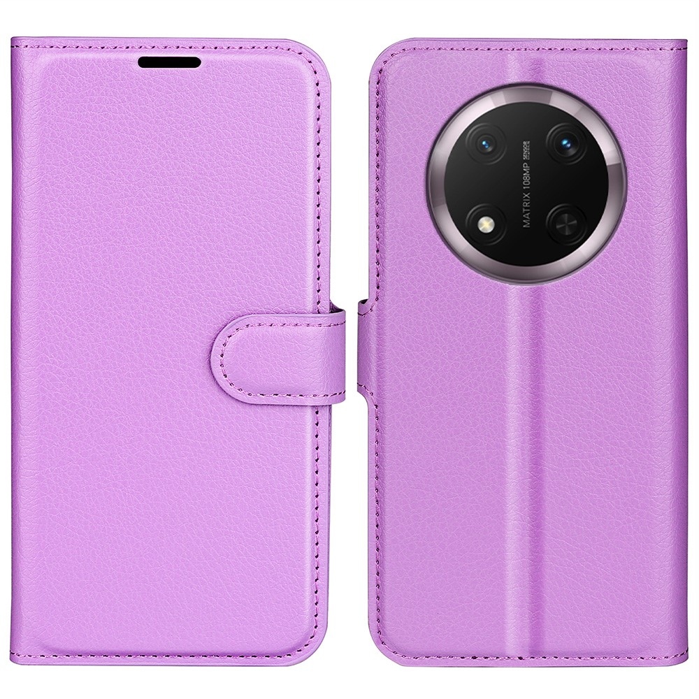 Litchi knížkové pouzdro na Honor Magic 7 Lite 5G - fialové