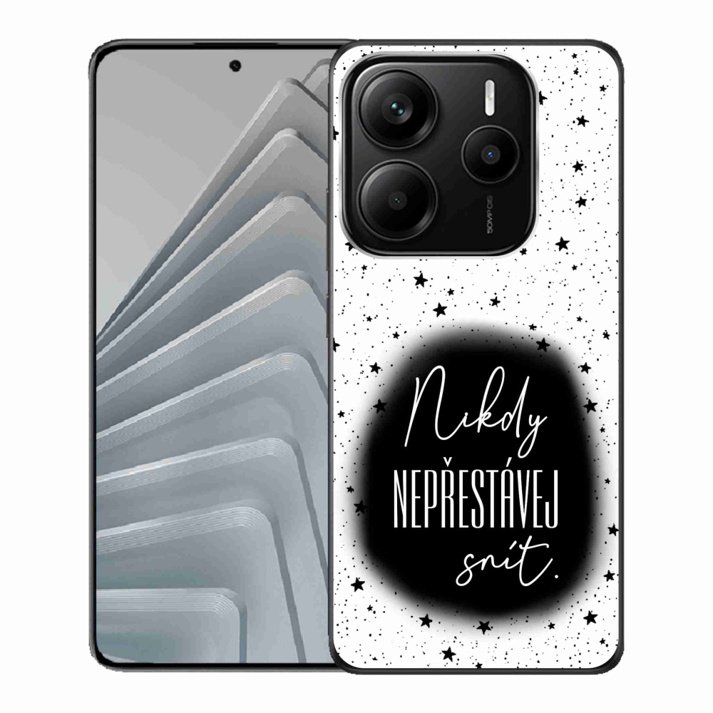 Gelový kryt mmCase na Xiaomi Redmi Note 14 5G - citát 1 černobílé pozadí
