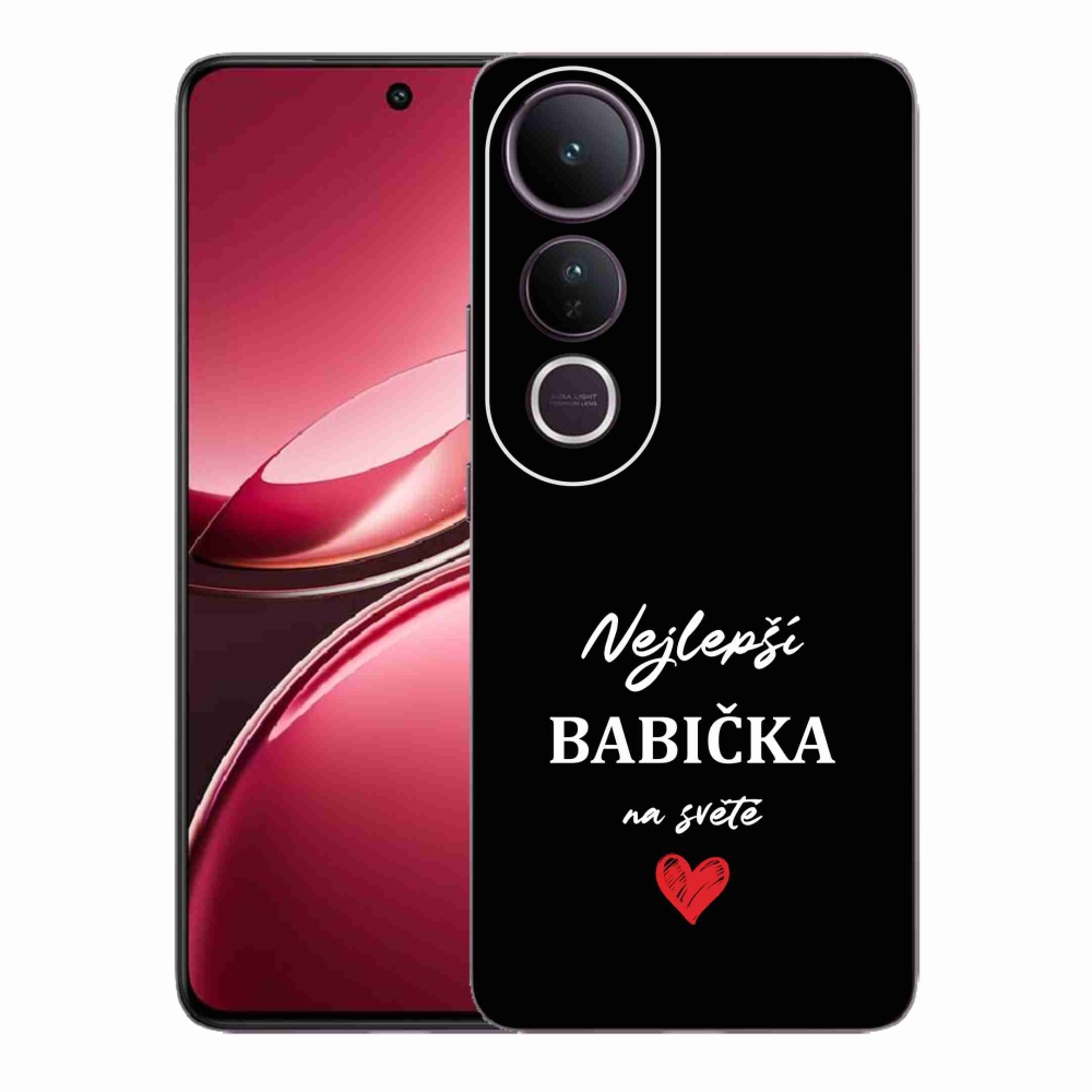 Gelový kryt mmCase na Vivo V50 Lite 4G/5G - nejlepší babička 1 černé pozadí