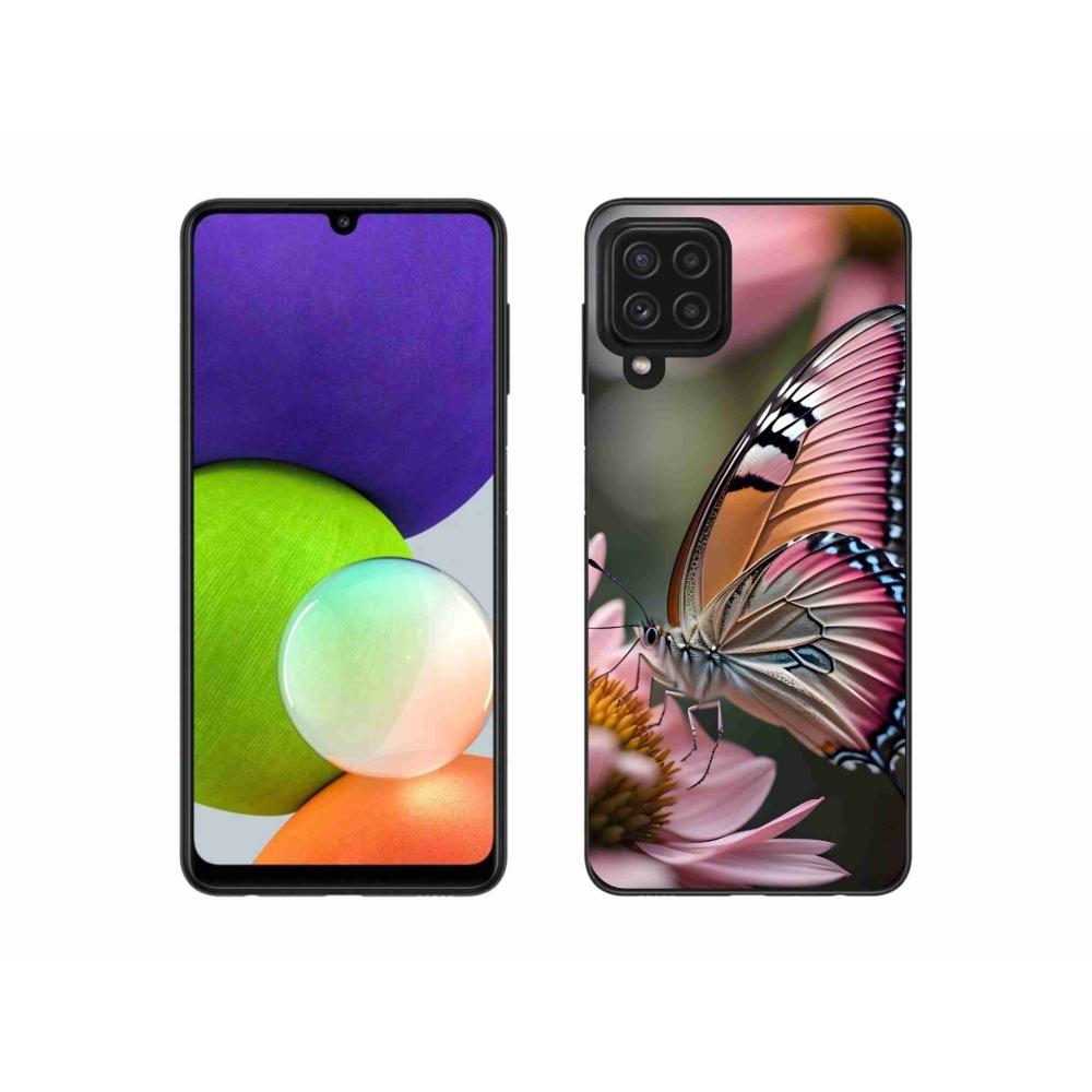Gelový kryt mmCase na Samsung Galaxy A22 4G - barevný motýl