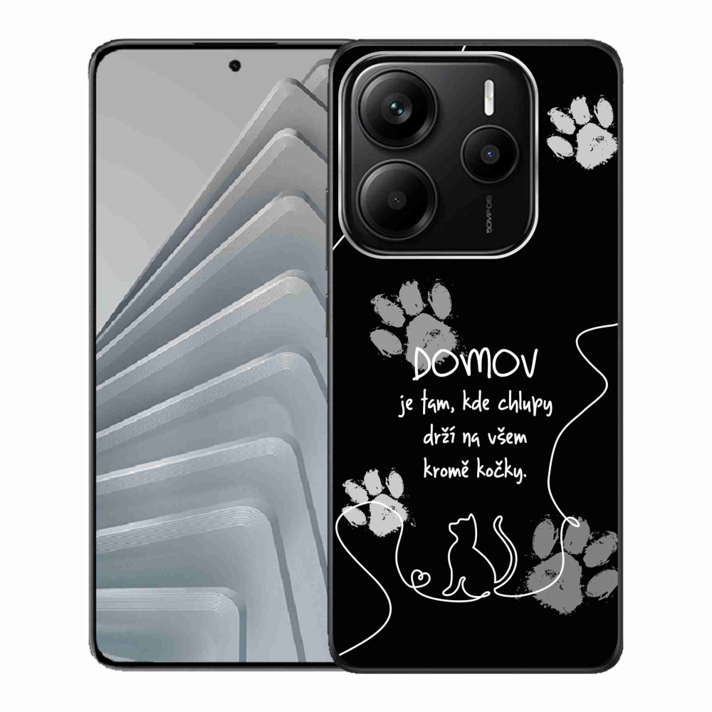 Gelový kryt mmCase na Xiaomi Redmi Note 14 5G - kočičí motiv černé pozadí
