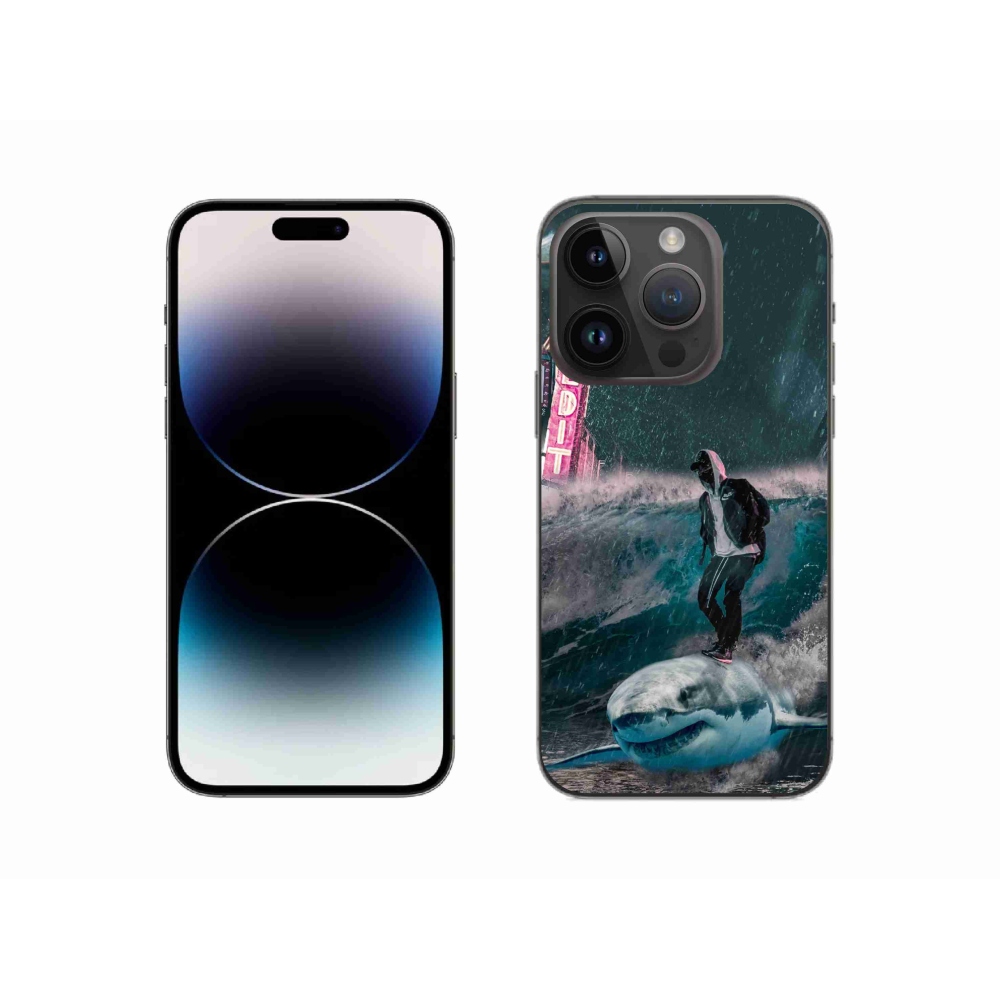 Gelový kryt mmCase na iPhone 14 Pro - žralok