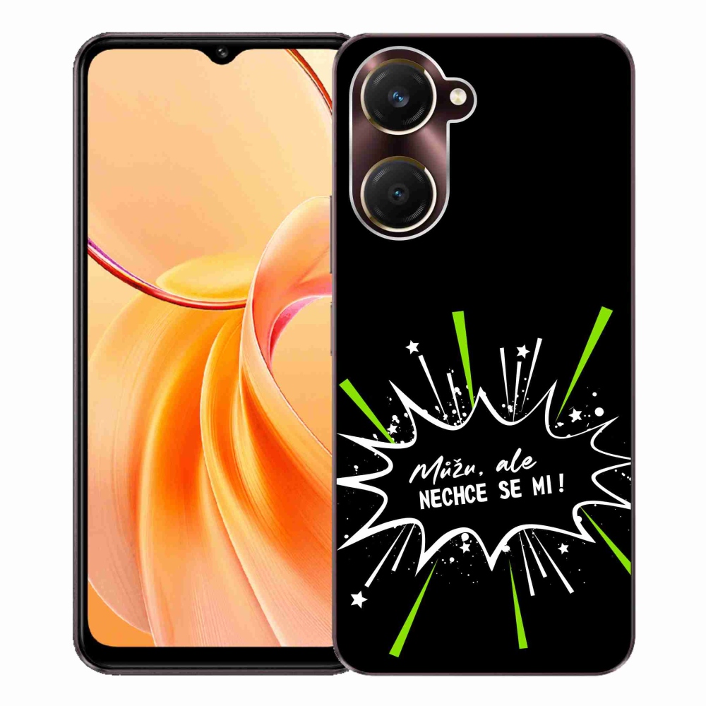 Gelový kryt mmCase na Vivo Y28s 5G - vtipný text 11 černé pozadí