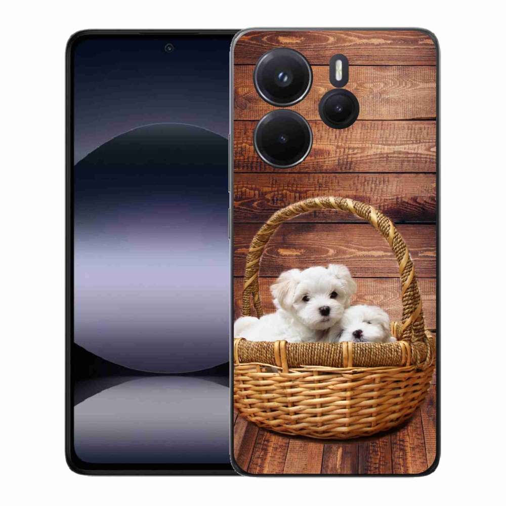 Gelový kryt mmCase na Xiaomi Redmi Note 14 - štěňátka