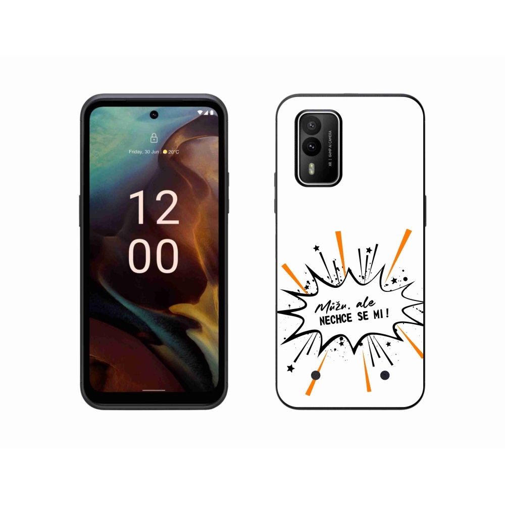 Gelový kryt mmCase na Nokia XR21 - vtipný text 11 bílé pozadí