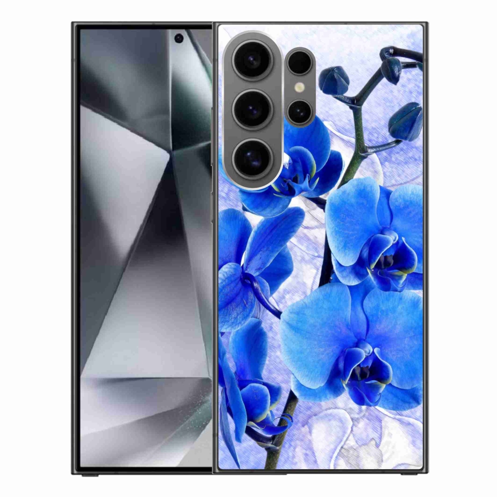Gelový kryt mmCase na Samsung Galaxy S24 Ultra - modré květy