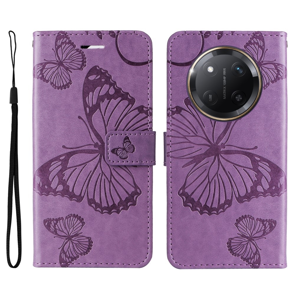Big Butterfly knížkové pouzdro na Honor Magic 7 Lite 5G - fialové