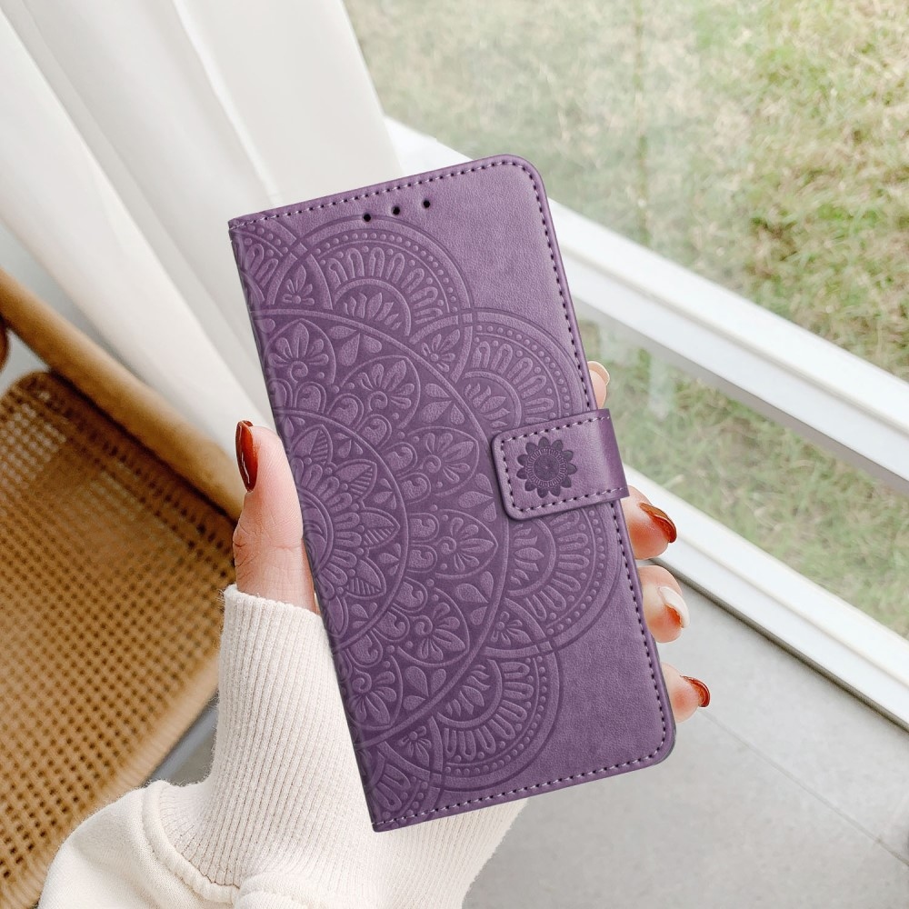 Mandala knížkové pouzdro na Xiaomi Redmi 13C 5G - fialové