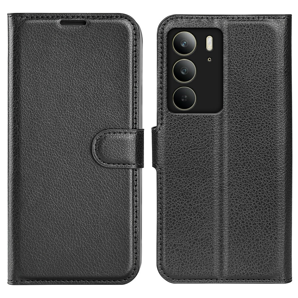 Litchi knížkové pouzdro na Realme C75 - černé