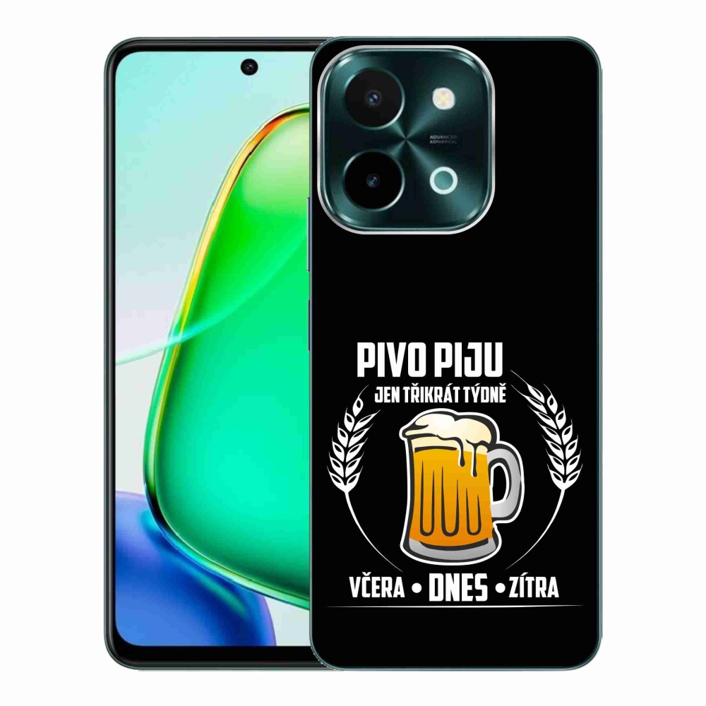 Gelový kryt mmCase na Vivo Y28 - pivní motiv černé pozadí