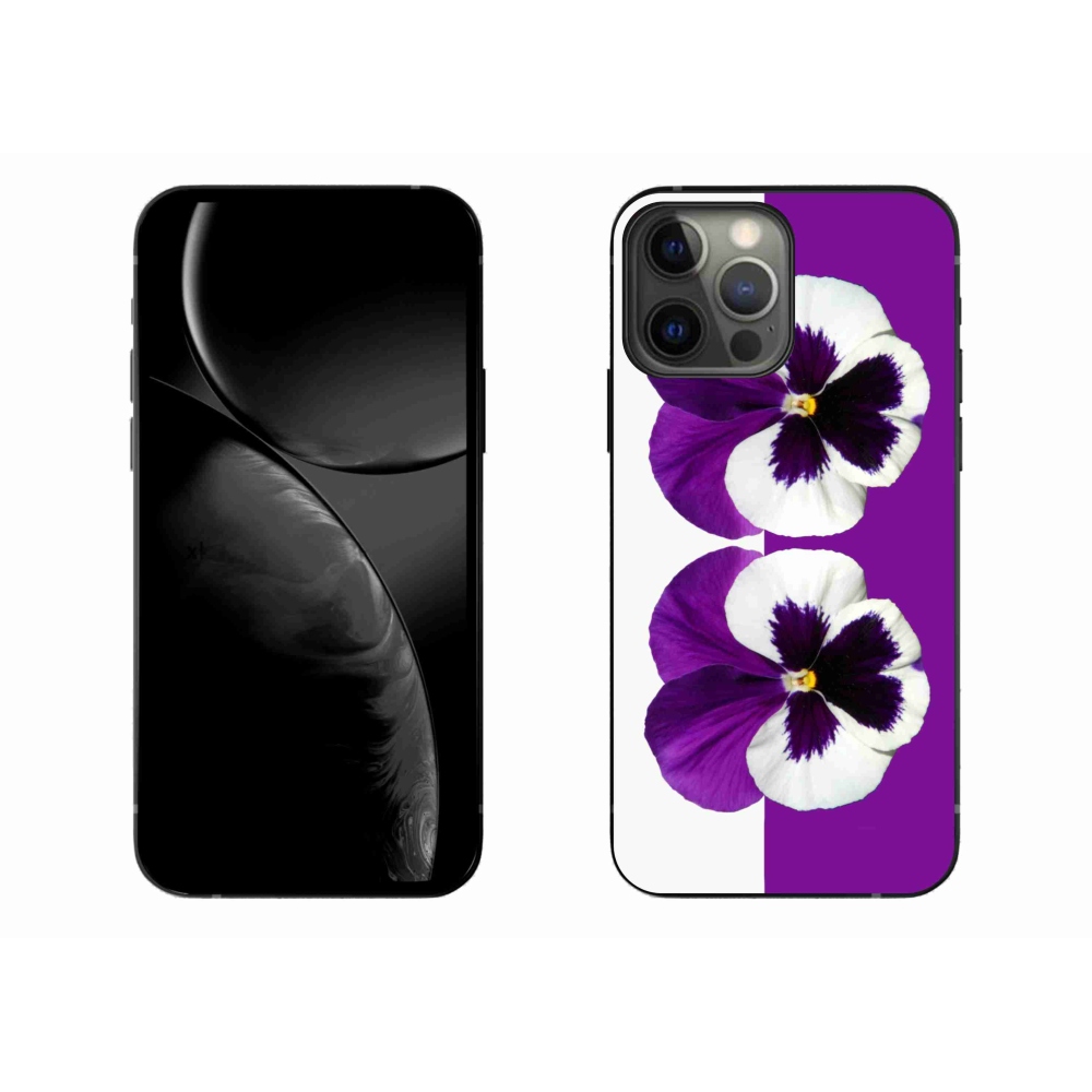 Gelový kryt mmCase na iPhone 13 Pro Max 6.7 - fialovobílý květ